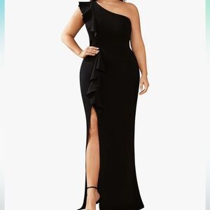 Elegant black evening dress/ bridesmaid dress